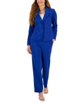 Le Suit - Crepe Two-Button Blazer & Pants, Regular and Petite Sizes