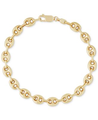 Macy's - Men's Polished Mariner Link Chain Bracelet in 10K Gold