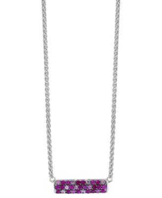 EFFY Collection - Sapphire Bar 16" Pendant Necklace (9/10 ct. t.w.) in Sterling Silver