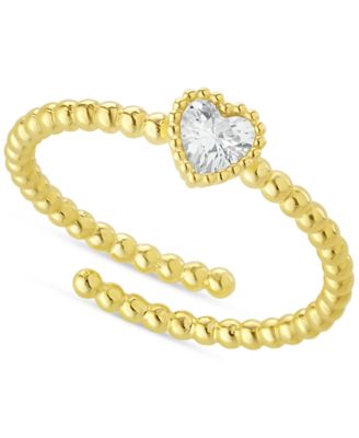 Giani Bernini - Cubic Zirconia Heart Bead Wrap Ring in 18k Gold-Plated Sterling Silver