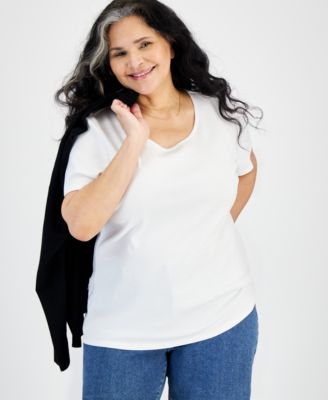 Style & Co - Women's Cotton Short-Sleeve Scoop-Neck T-Shirt