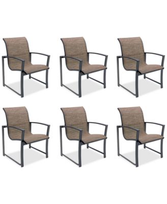 Agio - Wythburn Mix and Match Sleek Sling Outdoor Dining Chairs, Set of 6
