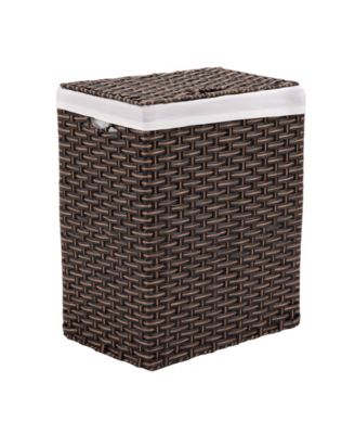 Seville Classics - Foldable Rectangular Laundry Hamper with Lid & Canvas Liner