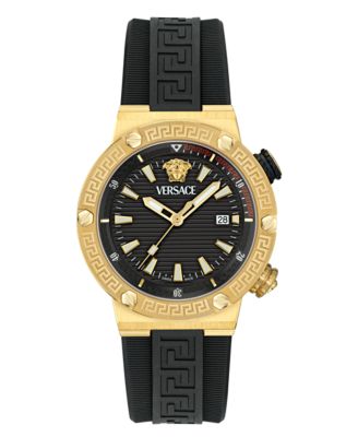 Versace - Men's Swiss Black Rubber Strap Watch 43mm
