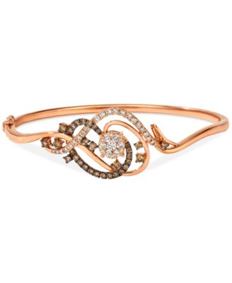 Le Vian - Chocolate Diamond & Nude Diamond Bangle Bracelet (1-1/2 ct. t.w.) in 14k Rose Gold