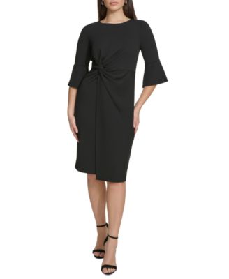 kensie - Women's Bell-Sleeve Twist Sheath Dress