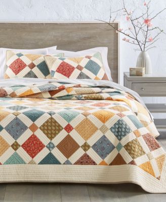 Charter Club - Lattice Artisan Cotton Quilt, Full/Queen