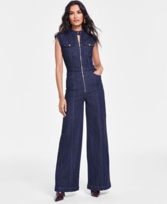 I.N.C. International Concepts - Women's Wide-Leg Denim Jumpsuit