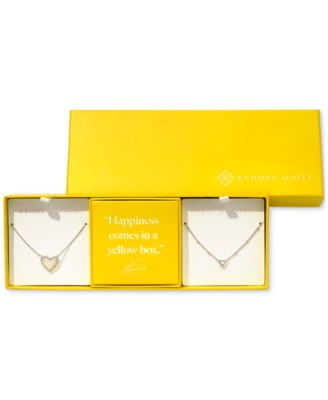 Kendra Scott - Rhodium-Plated 2-Pc. Set Mother-of-Pearl Heart Adjustable Pendant Necklaces