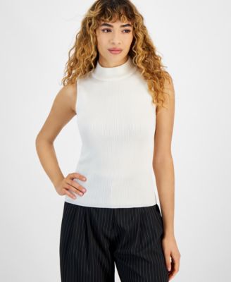 Bar III - Women's Sleeveless Mock Neck Top