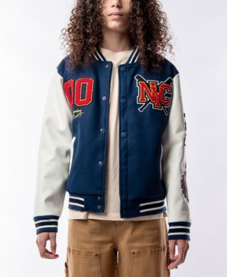 Ring of Fire - Big Boys Woolen Varsity Jacket with Polyurethane Sleeves and Patches