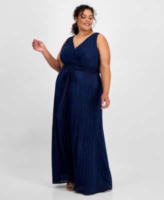 Alex Evenings - Plus Size Sleeveless V-Neck A-Line Gown