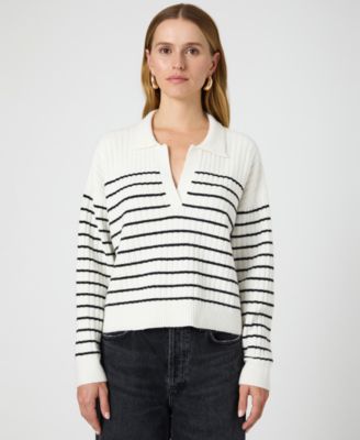 French Connection - Women's Vhari Striped Collared Long Sleeve Sweater