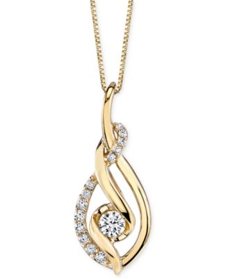 Macy's - Diamond Spiral Pendant Necklace (1/3 ct. t.w.) in 14k Gold