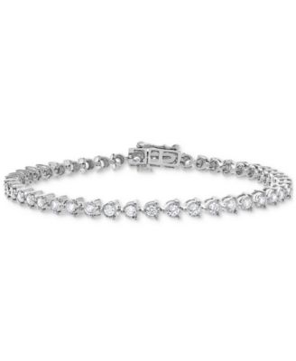 Macy's - Diamond Tri Prong-Set Tennis Bracelet (2-3/8 ct. t.w.) in 10k White Gold