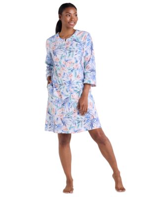 Miss Elaine - Women's Long-Sleeve Printed Short Grip Robe