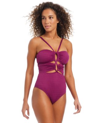 Bar III - Women's Pucker Up Keyhole One-Piece Swimsuit, Exclusively at Macy's