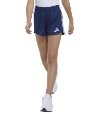 adidas - Big Girls Elastic-Waistband Gradient 3-Stipe Pacer Mesh Shorts