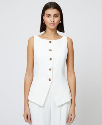 French Connection - Women's Harrie Boat Neck Button-Front Vest