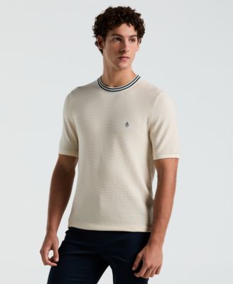 Original Penguin - Men's Slim Fit Short Sleeve Crewneck Textured Logo T-Shirt