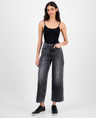 HUGO - Women's High-Rise Cropped Wide-Leg Jeans