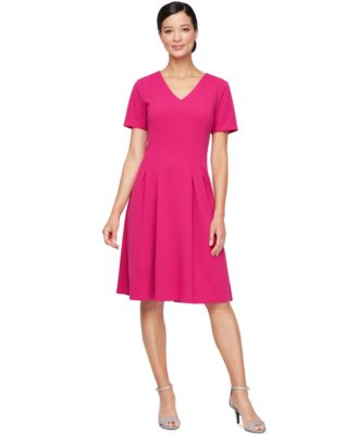 SL Fashions - Women's Pleated A-Line Dress