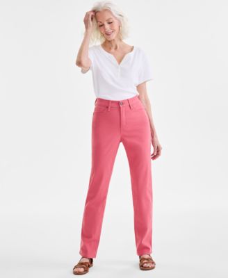 Style & Co - Women's Straight-Leg High Rise Twill Pants