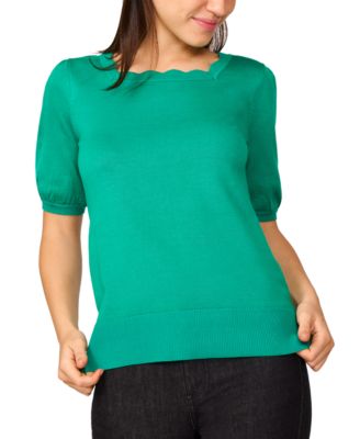 Melissa Paige - Women's Scalloped Short-Sleeve Sweater