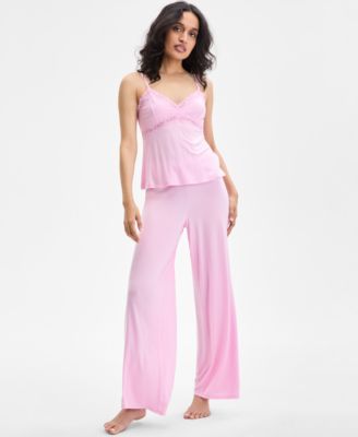 I.N.C. International Concepts - Women's Lace-Trim Knit Tank & Pajama Pants Set