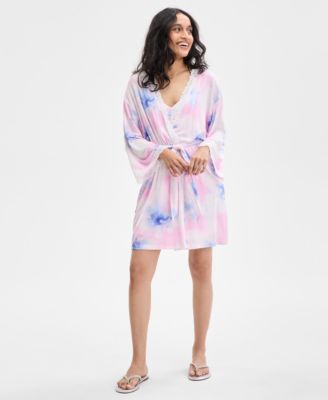 I.N.C. International Concepts - Women's Lace-Trim Knit Wrap Robe