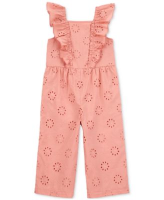 Carter's - Toddler Girls Cotton Eyelet Flutter Jumpsuit