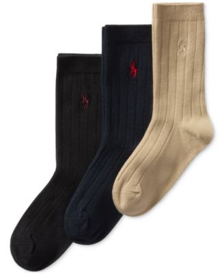 Polo Ralph Lauren - Toddler Boys Wide Rib Slack Socks, 3-Pack