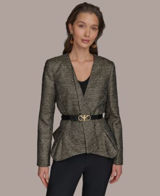 Donna Karan New York - Women's Belted Metallic Jacket