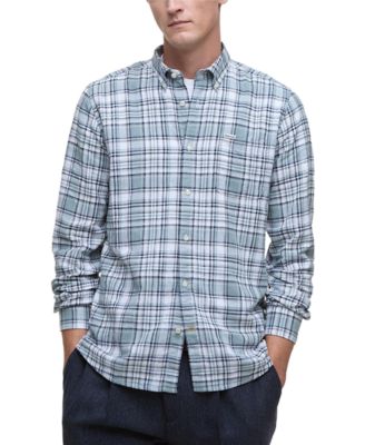 Barbour - Men's Tailored-Fit Bridport Linen-Blend Plaid Shirt