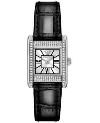 Emporio Armani - Women's Black Leather Strap Watch 20mm