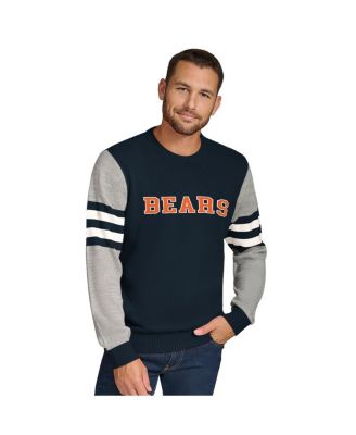 Tommy Hilfiger - Men's Navy/Heather Gray Chicago Bears Acrylic Crewneck Pullover Sweatshirt
