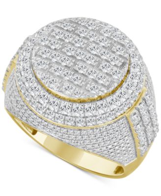 Macy's - Men's Diamond Multi Cluster Multirow Ring (2 ct. t.w.) in 10k Gold