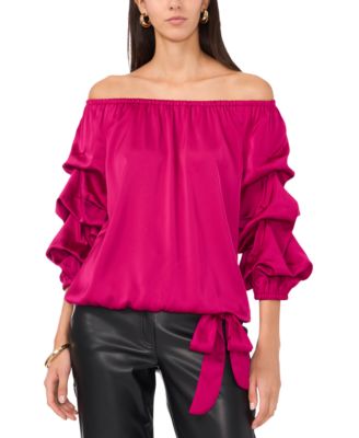 Vince Camuto - Women's Off-The-Shoulder Bubble-Sleeve Top