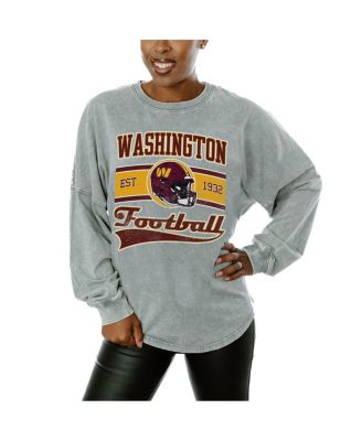 Gameday Couture - Women's  Gray Washington Commanders Snow Wash Oversized Long Sleeve T-Shirt