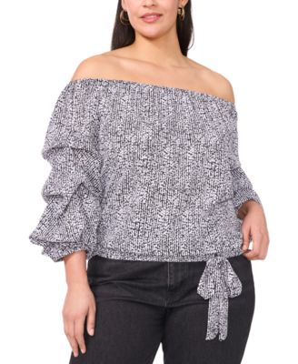 Vince Camuto - Plus Size Off-The-Shoulder Bubble-Sleeve Top
