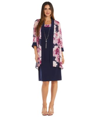 R & M Richards - Women's 2-Pc. Chiffon Jacket & Sheath Dress