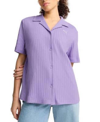 Puma - Women's Wardrobe Essential Short-Sleeve Pointelle Shirt