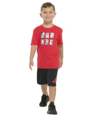 adidas - Toddler & Little Boys Short-Sleeve T-Shirt & Elastic-Waistband Logo Shorts, 2 Piece Set