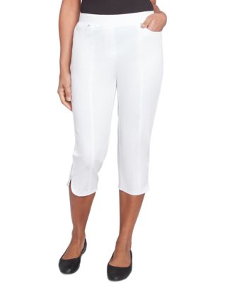 Alfred Dunner - Petite Mid-Rise Tulip-Hem Capri Pants