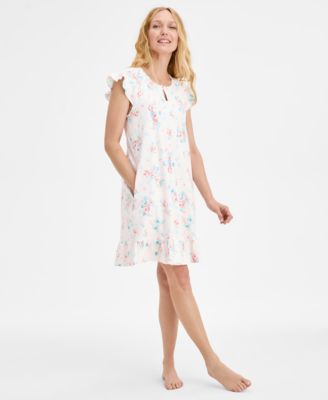 Charter Club - Women's Cotton Flutter-Sleeve Chemise