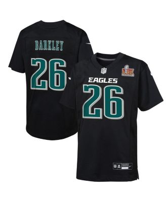 Nike - Toddler Saquon Barkley Carbon Black Philadelphia Eagles Super Bowl LIX Patch Fashion Game Player Jersey