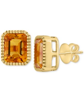 EFFY Collection - Citrine Stud Earrings (5-5/8 ct. tw.) in 14k Gold-Plated Silver