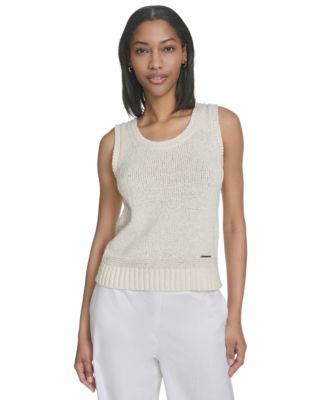 Halston - Women's Round-Neck Sleeveless Tank Top
