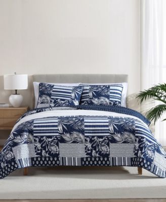 Nautica - Avalon Patchwork Cotton Reversible 2 Pc. Quilt Set, Twin