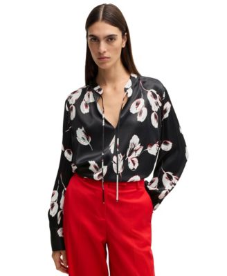Hugo Boss - BOSS by  Women's Tulip Print Relaxed-Fit Blouse
